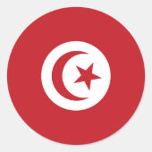 Tunesische Flagge Runder Aufkleber (Vorderseite)