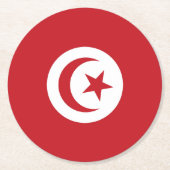 Tunesische Flagge Runder Pappuntersetzer (Vorderseite)