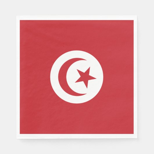 Tunesische Flagge Serviette (Vorderseite)