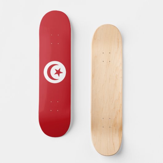 Tunesische Flagge Skateboard (Vorderseite)
