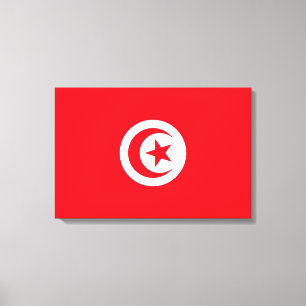 Tunesische Flagge (Tunesien) (Islamischer Halbmond Leinwanddruck