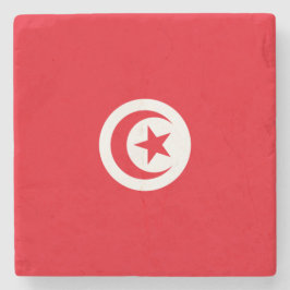Tunesische Flagge (Tunesien) (Islamischer Halbmond Steinuntersetzer