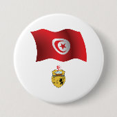 Tunesische Flagge und Wappen Patriotischer Tunesie Button (Vorderseite)