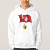 Tunesische Flagge und Wappen Patriotischer Tunesie Hoodie (Vorderseite)