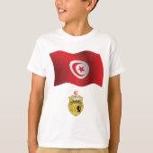Tunesische Flagge und Wappen Patriotischer Tunesie T-Shirt (Vorderseite)