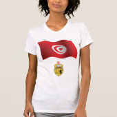 Tunesische Flagge und Wappen Patriotischer Tunesie T-Shirt (Vorderseite)