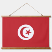 Tunesische Flagge Wandteppich Mit Holzrahmen (Vorderseite)