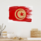 Tunesische Flaggenposter Poster (Küche)