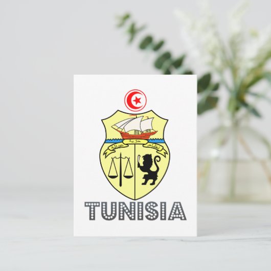 tunesisches Emblem Postkarte (Stehend Vorderseite)