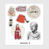 Tunesisches Erbe Collage Sticker Pack (Blatt)