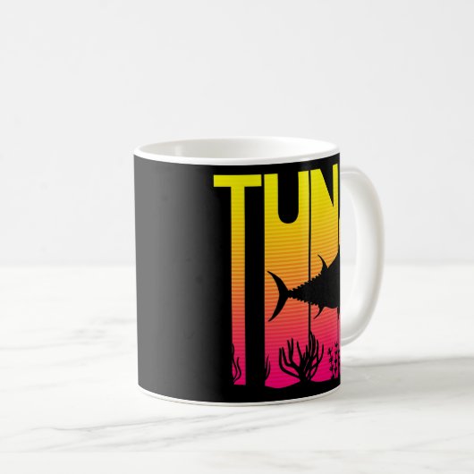 Tunfisch-Retro Kaffeetasse (VorderseiteRechts)