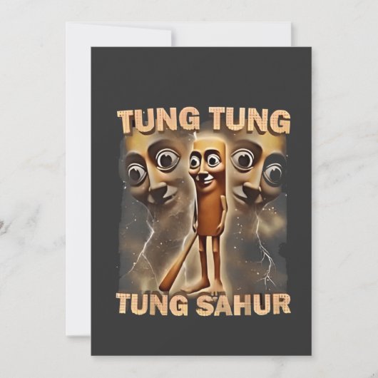Tung tung sahur Brainrot Meme Einladung (Vorderseite)
