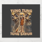Tung tung sahur Brainrot Meme Schaumweinetikett (Einzelnes Label)