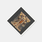 Tung tung sahur Brainrot Meme Serviette (Ecke)