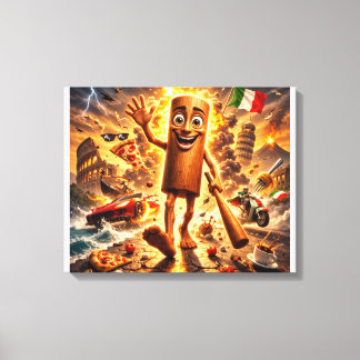 tung tung tung Holz Meme Charakter2 Leinwanddruck