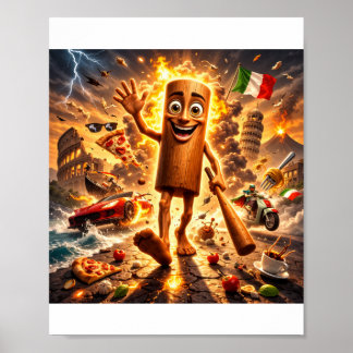 tung tung tung Holz Meme Charakter2 Poster