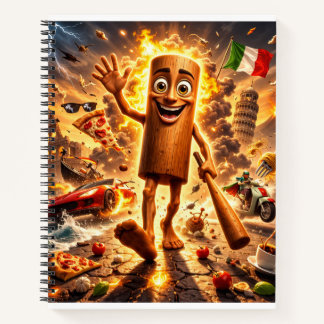 tung tung tung Holz Meme Charakter2 Spiral Notizb Notizblock