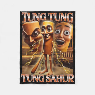 Tung Tung Tung Sahur Italienisch Brainrot Meme Fleecedecke