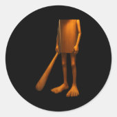 Tung Tung Tung Sahur Italienisches Brainrot Hallow Runder Aufkleber (Vorderseite)