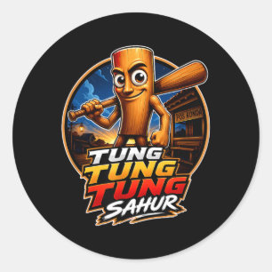 Tung Tung Tung Sahur Meme Italien Brainrot Geschen Runder Aufkleber