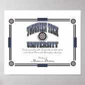 Tungsten Tech University Dartistry Degree Poster (Vorne)