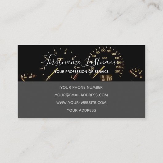 Tuningexperten und Werkstatttechniker Visitenkarte (Rückseite)