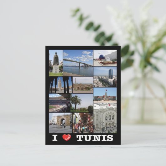Tunis - I Liebe - Tunesien - Postkarte (Stehend Vorderseite)
