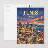 Tunis Skyline Tunesien Postkarte (Vorne/Hinten)