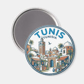 Tunis Tunesien Magnet (Vorderseite/Rückseite)