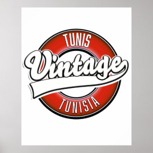 Tunis Tunesien vintage Logo Poster