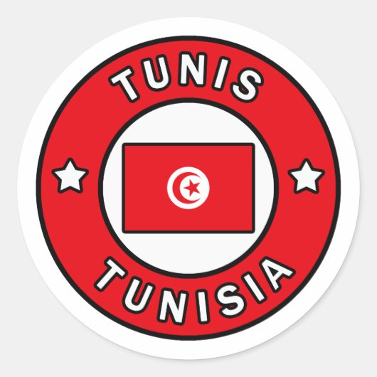 Tunis Tunis Runder Aufkleber (Vorderseite)