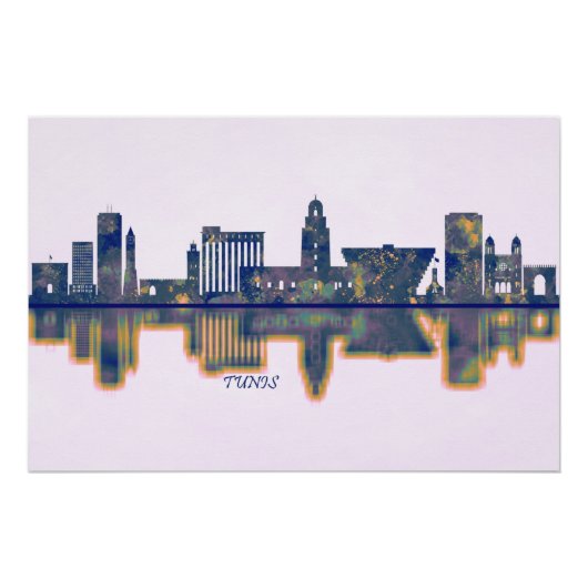 Tunis Tunis Skyline Poster (Vorderseite)