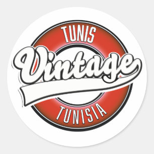 Tunis Tunis Vintages Logo Runder Aufkleber