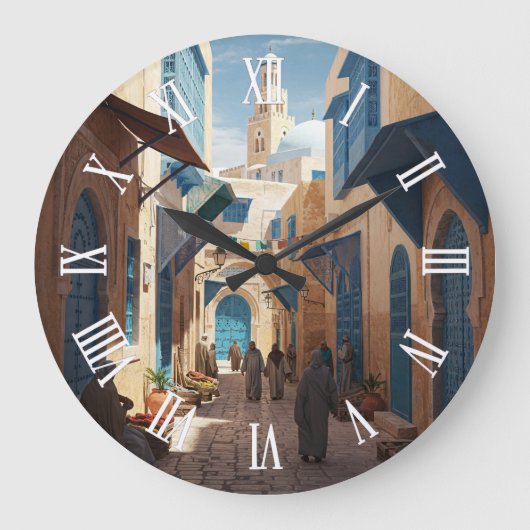 Tunis Tunisia Travel Medina Große Wanduhr (Vorderseite)