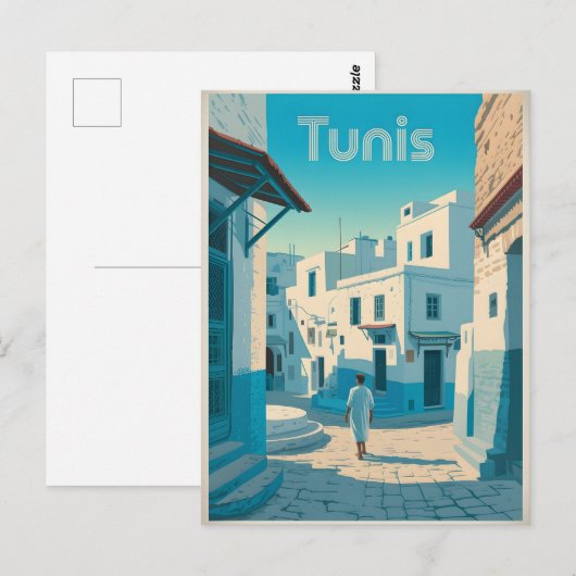 Tunis Vintag Postkarte (Vorne/Hinten)