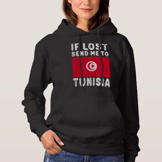 Tunisia Flag Souvenir If lost send me to Tunisia Hoodie (Vorderseite)