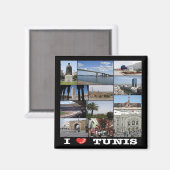 TUNISIA I Liebe, Mosaik, Afrika, Kühlschrank Magnet (Vorderseite/Rückseite)