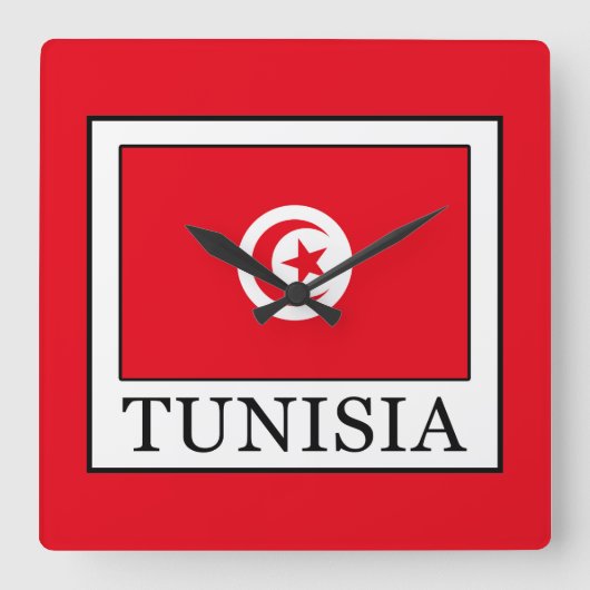 Tunisia Quadratische Wanduhr (Vorderseite)