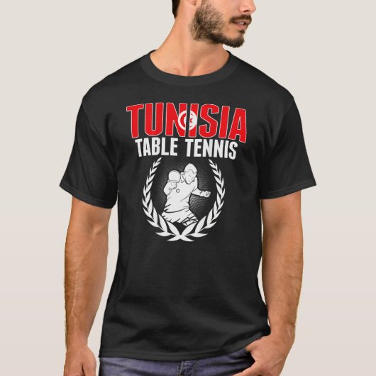 Tunisia Table Tennis Tunisian Ping Pong Team Supp T-Shirt (Vorderseite)