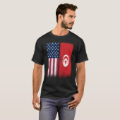 Tunisian Flag USA And Tunisia Flags Proud Tunisia T-Shirt (Vorne ganz)