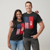 Tunisian Flag USA And Tunisia Flags Proud Tunisia T-Shirt (Unisex)