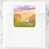 Tunnel-Ansicht von Yosemite Nationalpark Quadratischer Aufkleber (Tasche)