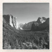 Tunnel-Ansicht Yosemite Valley Schwarz-Weiß-Foto Glasuntersetzer (Vorderseite)