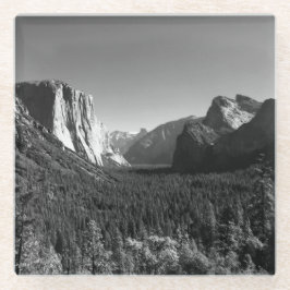 Tunnel-Ansicht Yosemite Valley Schwarz-Weiß-Foto Glasuntersetzer