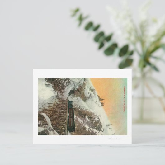 Tunnel auf dem Western Pazifik und Yukon RR Postkarte (Stehend Vorderseite)