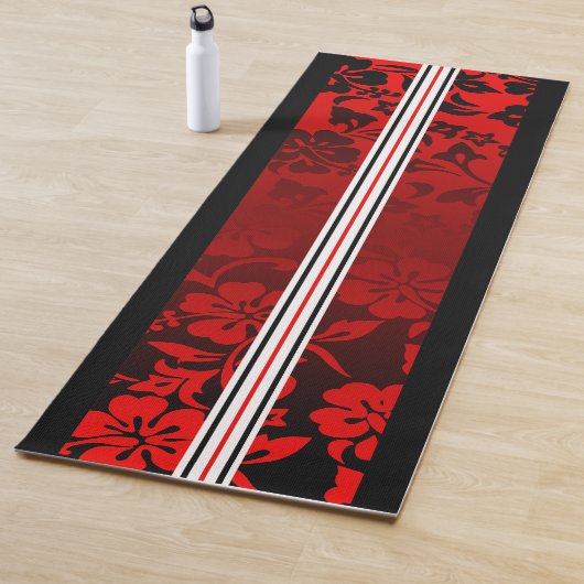 Tunnel Beach Hawaiian Hibiskus Surfboard Red Yogamatte (Beispiel)
