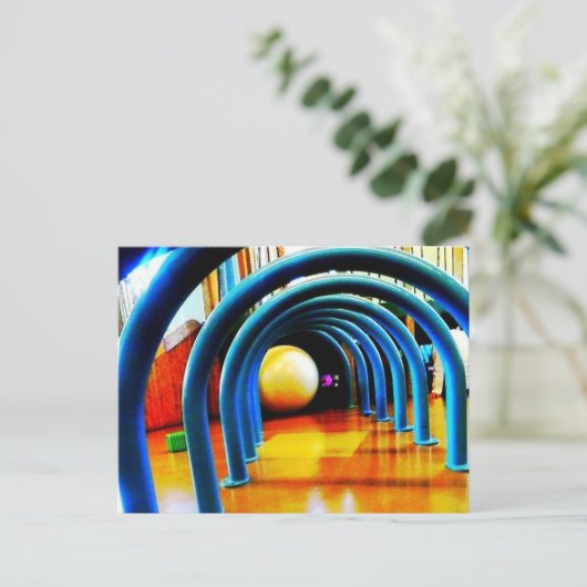 Tunnel Blue Postkarte (Stehend Vorderseite)