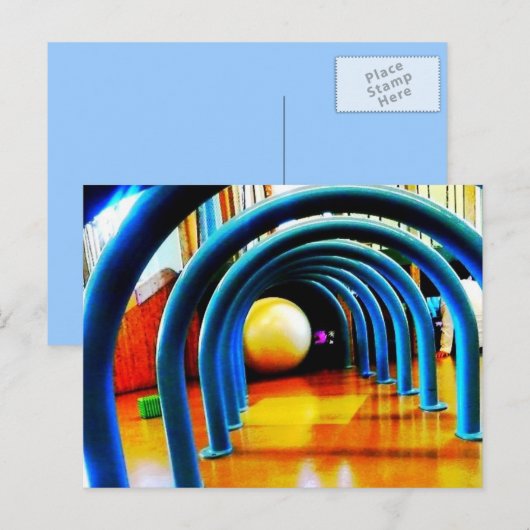 Tunnel Blue Postkarte (Vorne/Hinten)