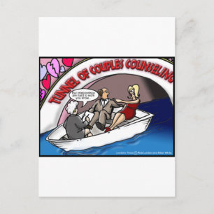 Tunnel der Liebe?? Lustige verrückte Cartoon-Gesch Postkarte