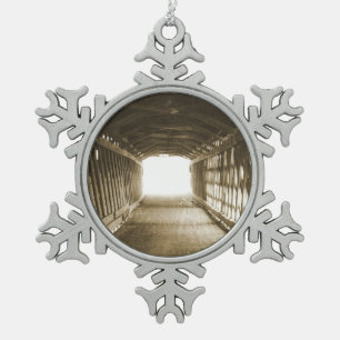 Tunnel des Lichts Schneeflocken Zinn-Ornament